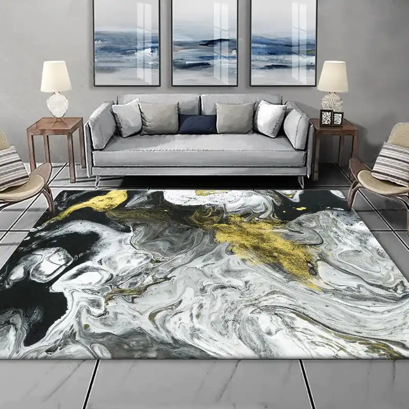 Luxury Living Room Area Rugs European Abstract Yellow Gray Black Marble Pattern Carpets Decor Kids Play Tent Non Slip Floor Mat Carpet Aliexpress