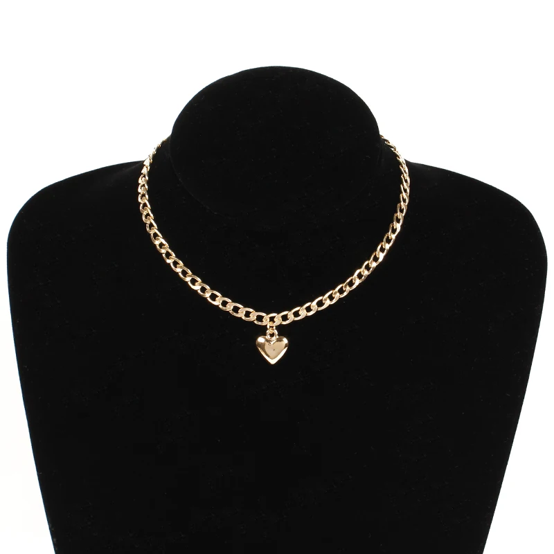 Cute Heart Lock Necklace Gold Silver Choker Pendant On Neck Accessories XL987 | Украшения и аксессуары