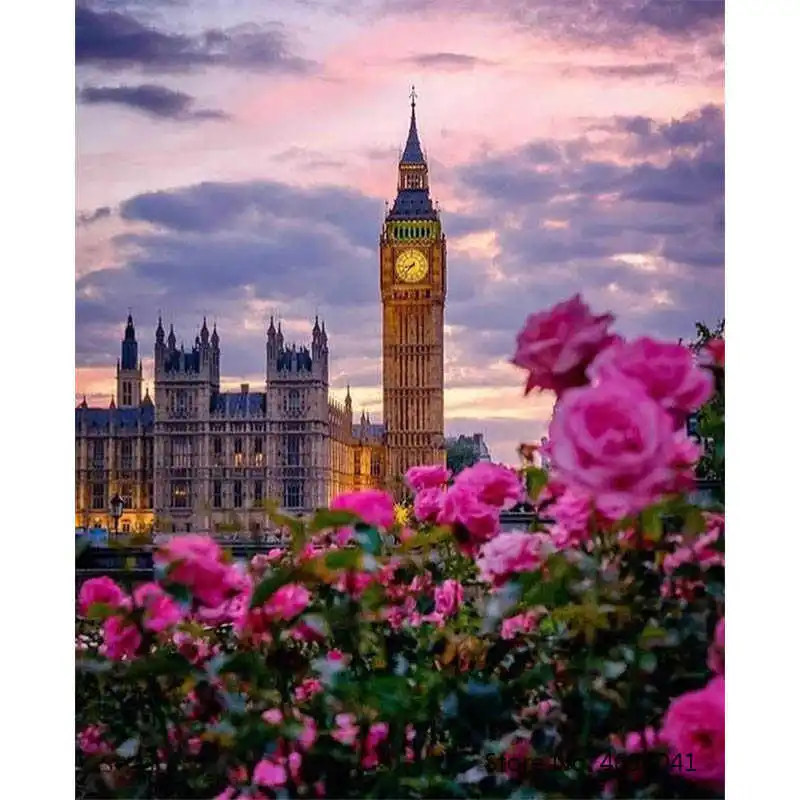 

Painting By Numbers Frameworks Coloring By Numbers Home Decor Pictures Landscape Castle Decorations RSB8101