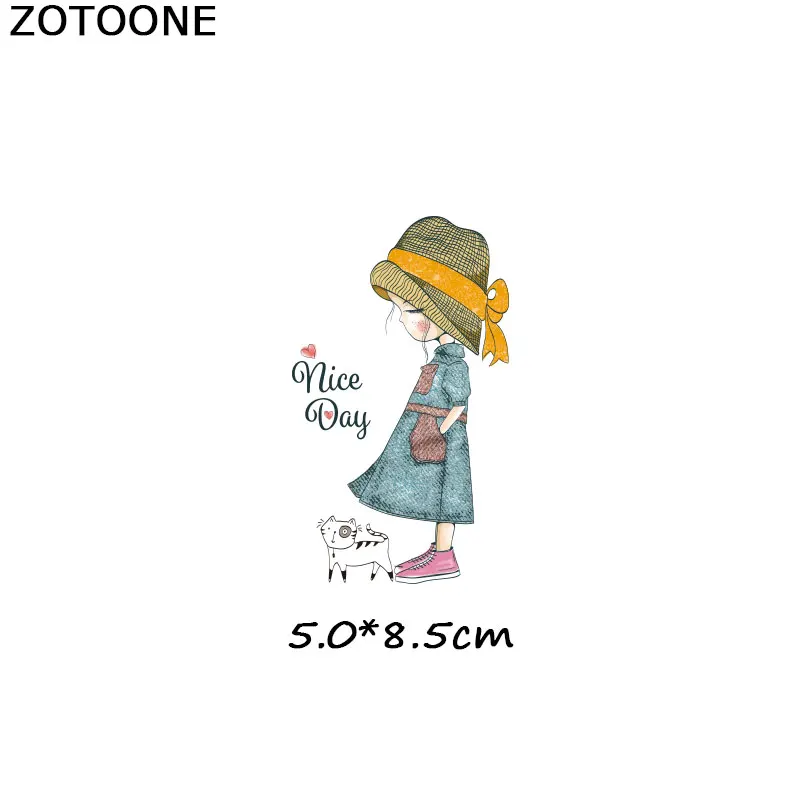 ZOTOONE железо на переводе мода милые девушки патч для одежды Аппликации футболка Diy теплопередачи Аппликации, наклейки E - Цвет: ZT1023