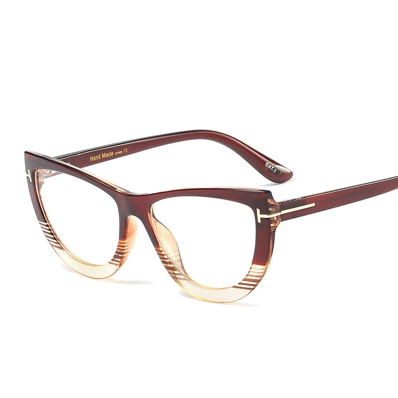 Europe and the United States women fashion spring leg frame mirror personality oval cat eye flat mirror Korean reading glasses