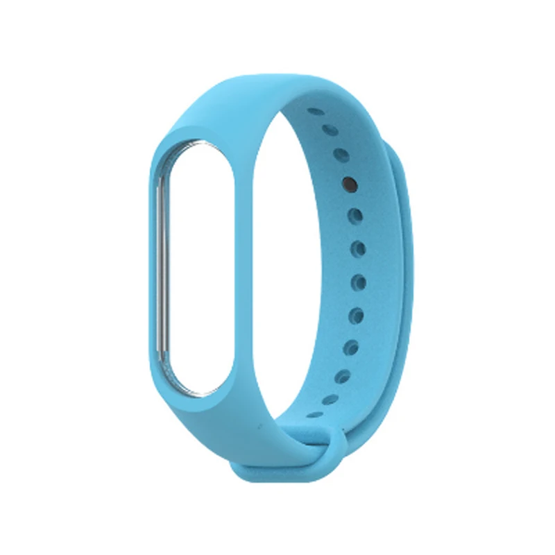 Многоцветный силиконовый ремешок сменный для Mi Band 4/3 Смарт-часы с браслетом-плечевой ремень - Цвет: Синий