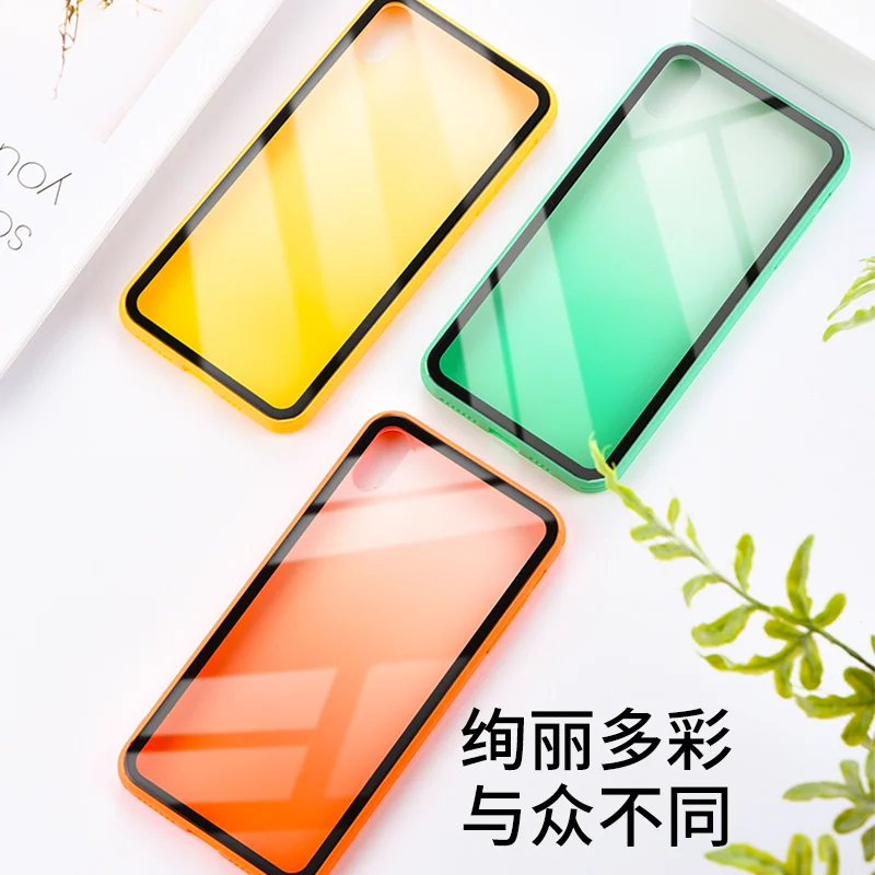 Sinzean 100 шт прозрачный градиентный стеклянный чехол для IPHONE XS MAX 6,5/XR 6,1/XS градиентный стеклянный чехол для телефона IPHONE 7/8 Plus/6s/5