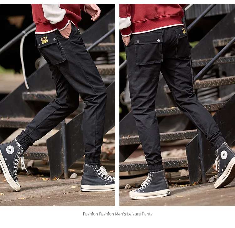 Baratos Pantalones de alta calidad para hombre, moda Casual, ropa de calle, mono, Hip Hop, pantalón bombacho de estilo harén