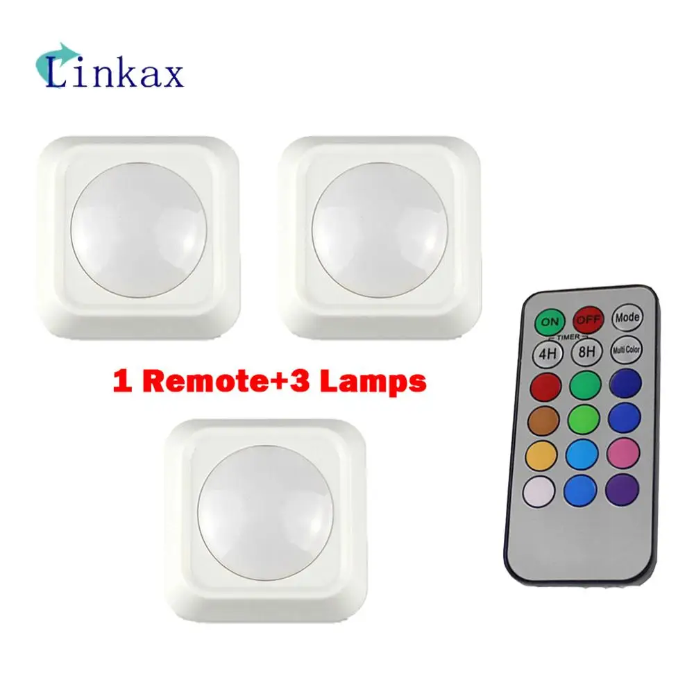 

12 Color RGBW LED Night Light Wireless Remote Controller Touch Sensor Under Cabinet Lights For Kitchen Wall Lamp