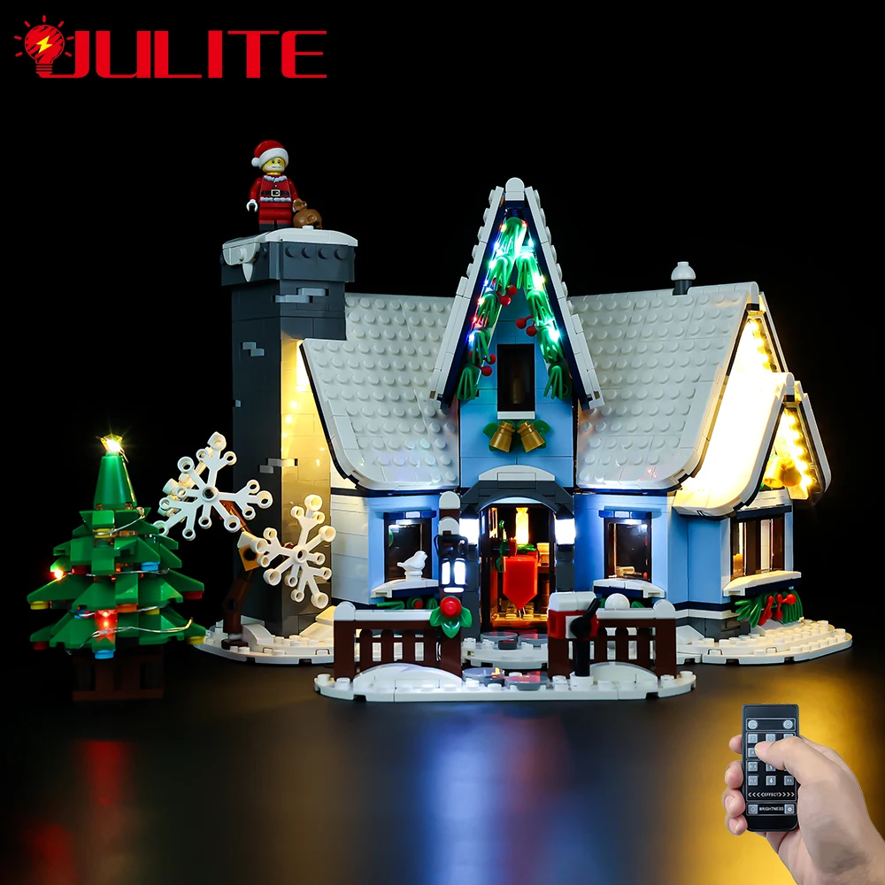 Kit Luci A Led Per Creatore 10293 Visita Di Babbo Natale Villaggio Invernale Regalo Per Bambini Giocattoli Fai-Da-Te (Blocchi Non Inclusi)