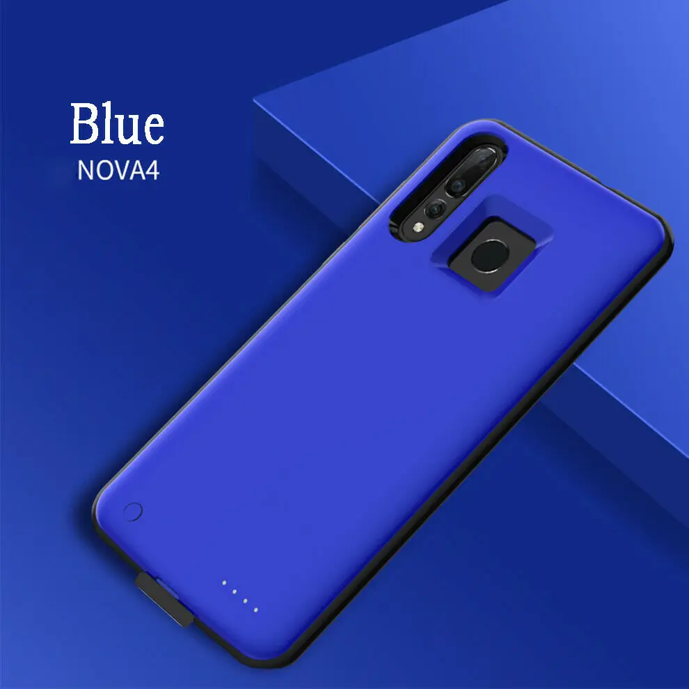 blue Nova4 батарея зарядное устройство чехол для huawei Nova 4 power Bank 5000 мАч чехол для блока питания пакет ультра-тонкий зарядный Корпус чехол - Цвет: blue