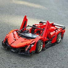 Форма King Technic 13079 приложение RC автомобиль MOC-10559 Veneno Roadster с функцией двигателя строительные блоки кирпичи детские игрушки Rc