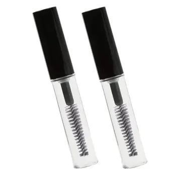 

2pcs 4ml Empty Plastic Mascara Bottle Eyelash Growth Liquid Bottle Lip Gloss Tube Black + Transparent
