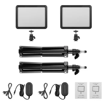 

Andoer selfie Studio Outdoor Photography Light Kit with LED Video Light Panel Fill-in Lamp Dimmable 3300K-5600K Light Stands