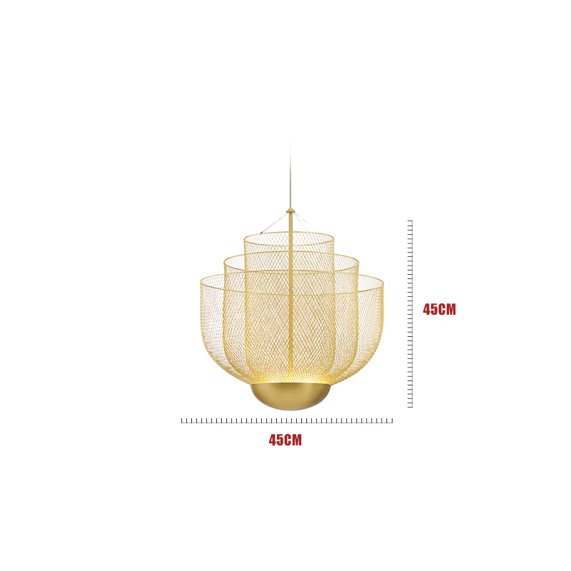 Artpad итальянский дизайн металлическая сетка Lamparas De Techo Colgante Современный модный тканевый магазин подвесное освещение приспособление теплое освещение - Цвет корпуса: D45cm 11w
