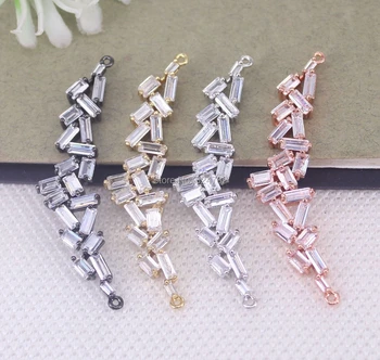 

10pcs Metal Copper Micro Pave CZ connector Beads,handmade diy bracelet accessories