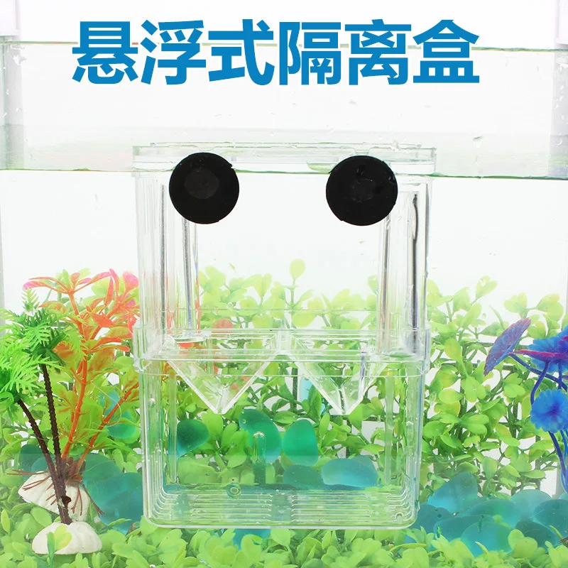 

Fry Incubator Peacock Fish Transparent Breeding Box Betta Isolation Box Acrylic Double Layer Self-Floating Hatching Large Size