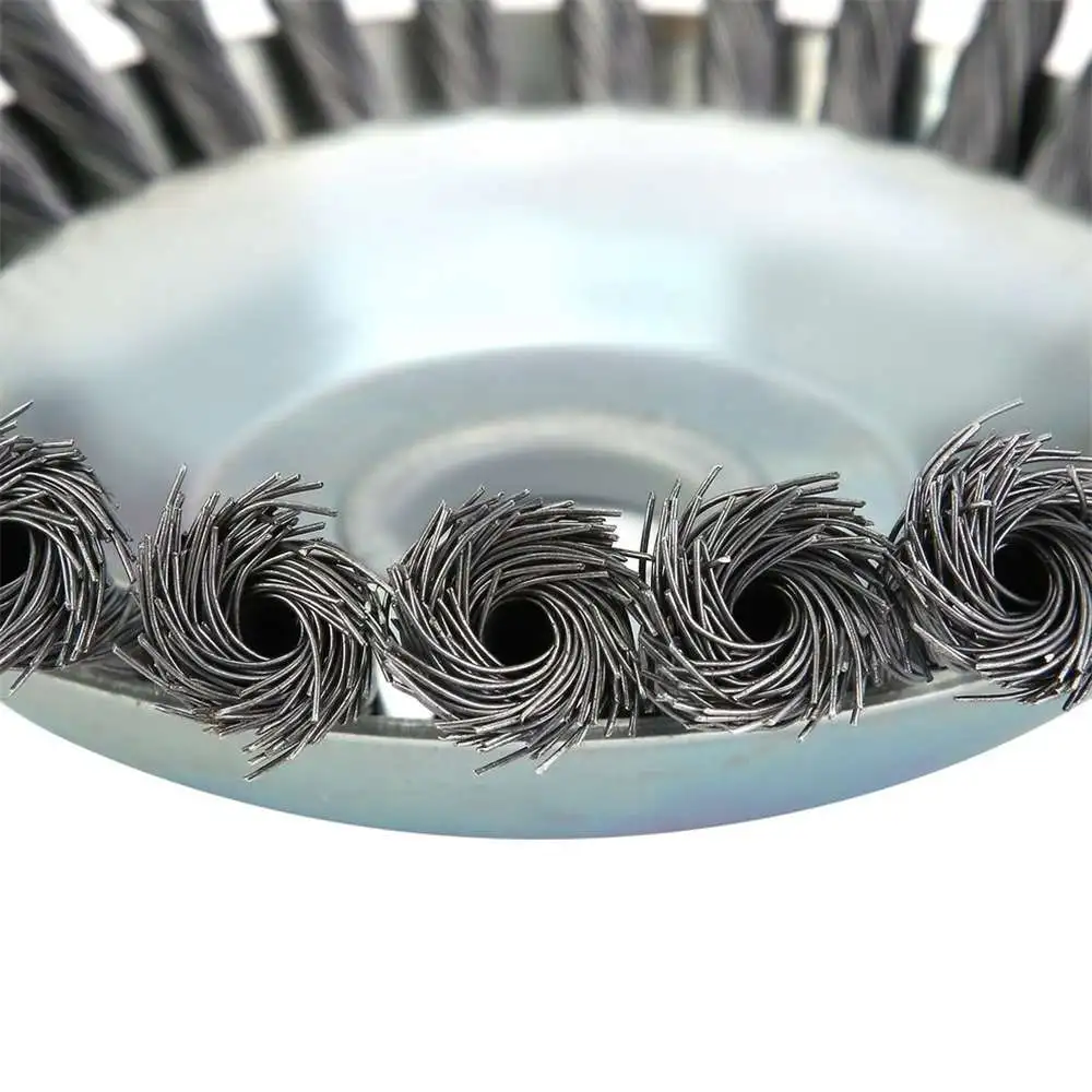 DANIU Diameter 150mm or 200mm ID 25mm Steel Wire Wheel Brush High Carbon Steel Trimmer Head for Lawnmower Derusting