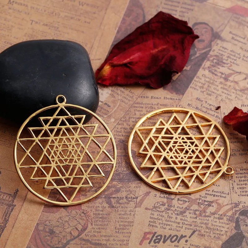 8SEASONS-Copper-Sri-Yantra-Meditation-Pendants-Round-gold-color-Hollow-39mm-1-4-8-x-35mm (2)
