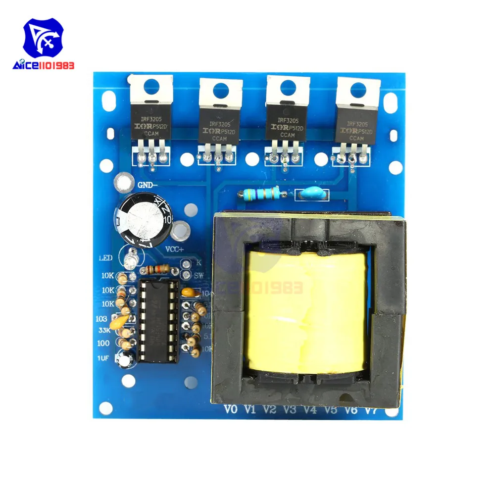 12 В постоянного тока в переменный ток 220 В/380 В 500 Вт Инвертор повышающая плата Повышающий Модуль трансформатор автомобильный преобразователь напряжения преобразователь питания