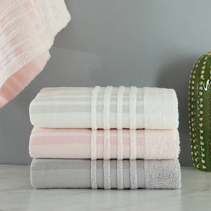 Cotton Hand Towels 2Piece Bath Towels Set Bathroom Luxury Soft Brown Gray 28"x55"