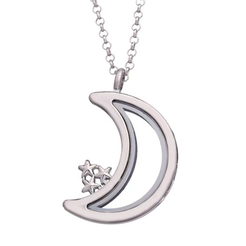 

New 4PCS/Lot Moon Openable Magnetic Glass Locket Necklace Pendant With Chain For Women Jewelry,Birthday Gift