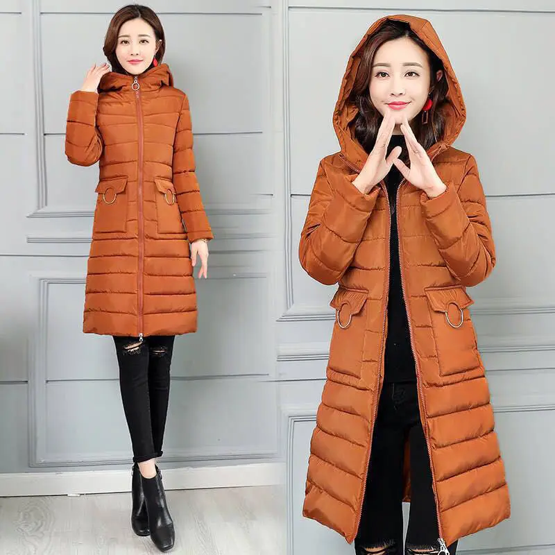New Warm Women Winter Jackets Coats Cotton Hooded Slim Feminina Outwear Parka