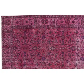 

Handmade Pink Vintage Overdyed Turkish Area Rug 168x293 Cm-5'6''X9'7''