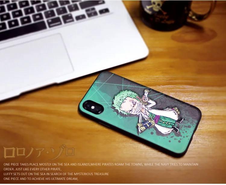 Aniem цельный мультяшный Вышитый Чехол для телефона Roronoa Zoro Чоппер Луффи чехол для косплея реквизит для X/XS