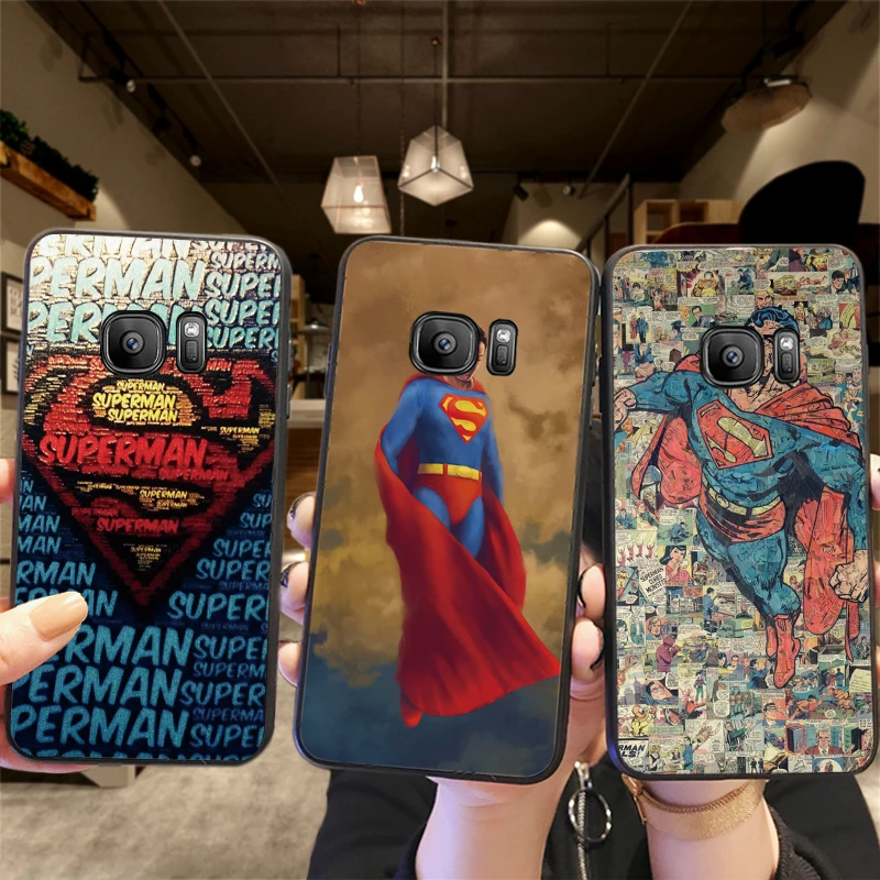 Супермен Мягкий силиконовый чехол для телефона Samsung Galaxy S8 S9 S10 Plus NOTE 8 9 M10 M20 M30 S6 S7