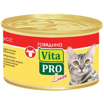 

VITA PRO VITA PRO LUXE for adult cats mousse with beef 85g