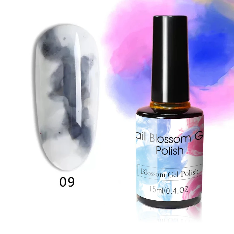 Mtssii Цветущий лак для ногтей 15 мл градиентные акварельные чернила эффект дыма смазывание пузыря DIY лак для ногтей маникюрный салонный набор - Цвет: HHM35831