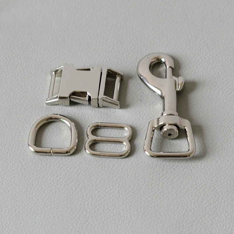 Silver 10 комплектов, металлическая фурнитура, d-образные кольца, зажим, петля для ремня, Регулировочная пряжка, 15 мм, для paracord, собачий, кошачий ошейник, сделай сам, Швейные аксессуары - Цвет: Silver