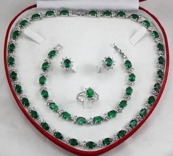 

decent and generious 17.5" zircon necklace, earings, 7.5"bracelet and ring(7-9#) jewelry sets for wedding and party