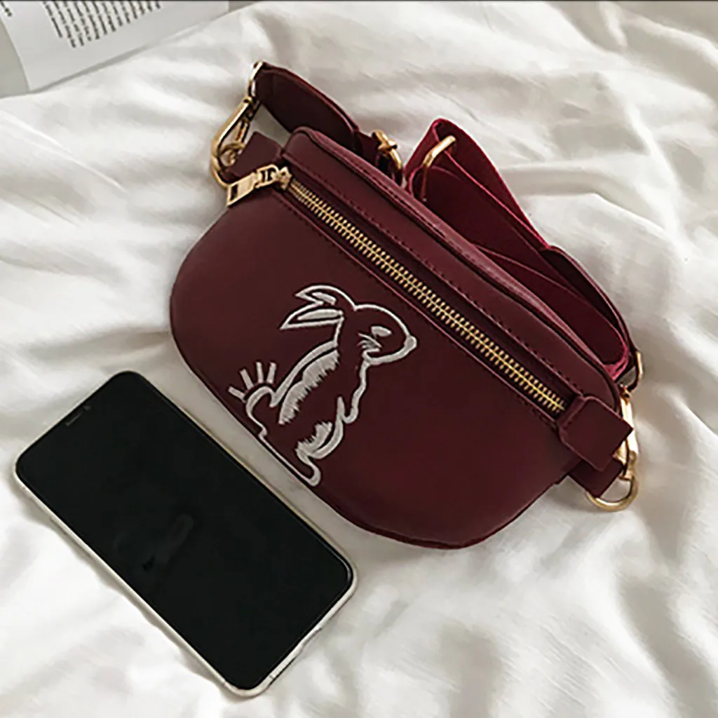 Поясные Сумки для отдыха с принтом кролика, поясная сумка с карманами, спортивные одноцветные Сумки на одно плечо на молнии#4#4