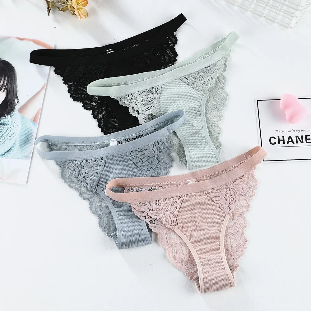 3PCS Soft Cotton Women Underwear Panties Solid Comfort Underpants