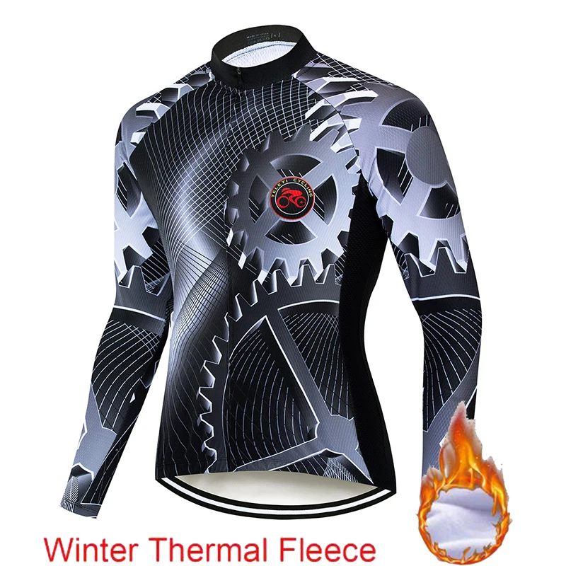 Long Sleeve 7 Лидер продаж термо флис майки для велоспорта зима теплый Pro Mtb длинный рукав Мужская велосипедная одежда для велоспорта Ropa Pantalon - Цвет: Long Sleeve 7