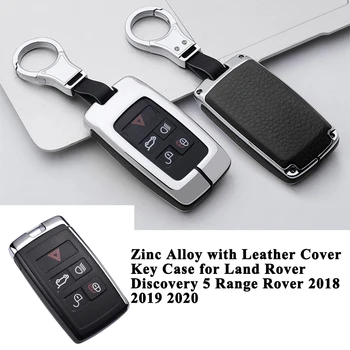 

1pc Styling Zinc Alloy Leather Car Key Case Cover Shell Accessories for Land Rover Discovery 5 Range Rover 2018 2019 2020