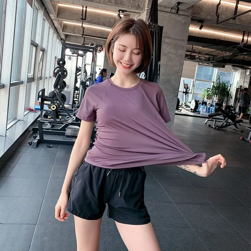 Saashi Summer Yoga T-Shirt with Pleated Waist