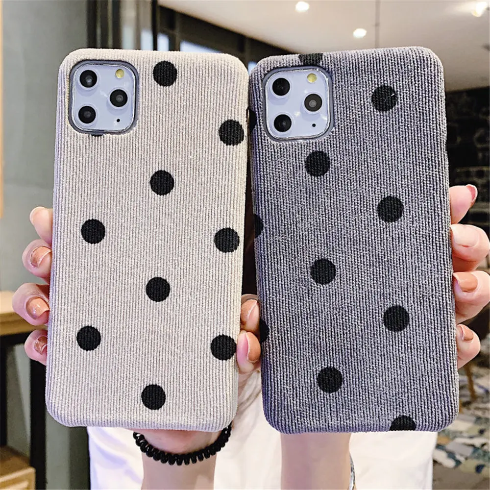 Lovebay плюшевая ткань текстура чехол для телефона для iPhone 7 8 6 6s Plus 11 Pro X XR XS Max 11 волна точка холст мягкая PU задняя крышка оболочка