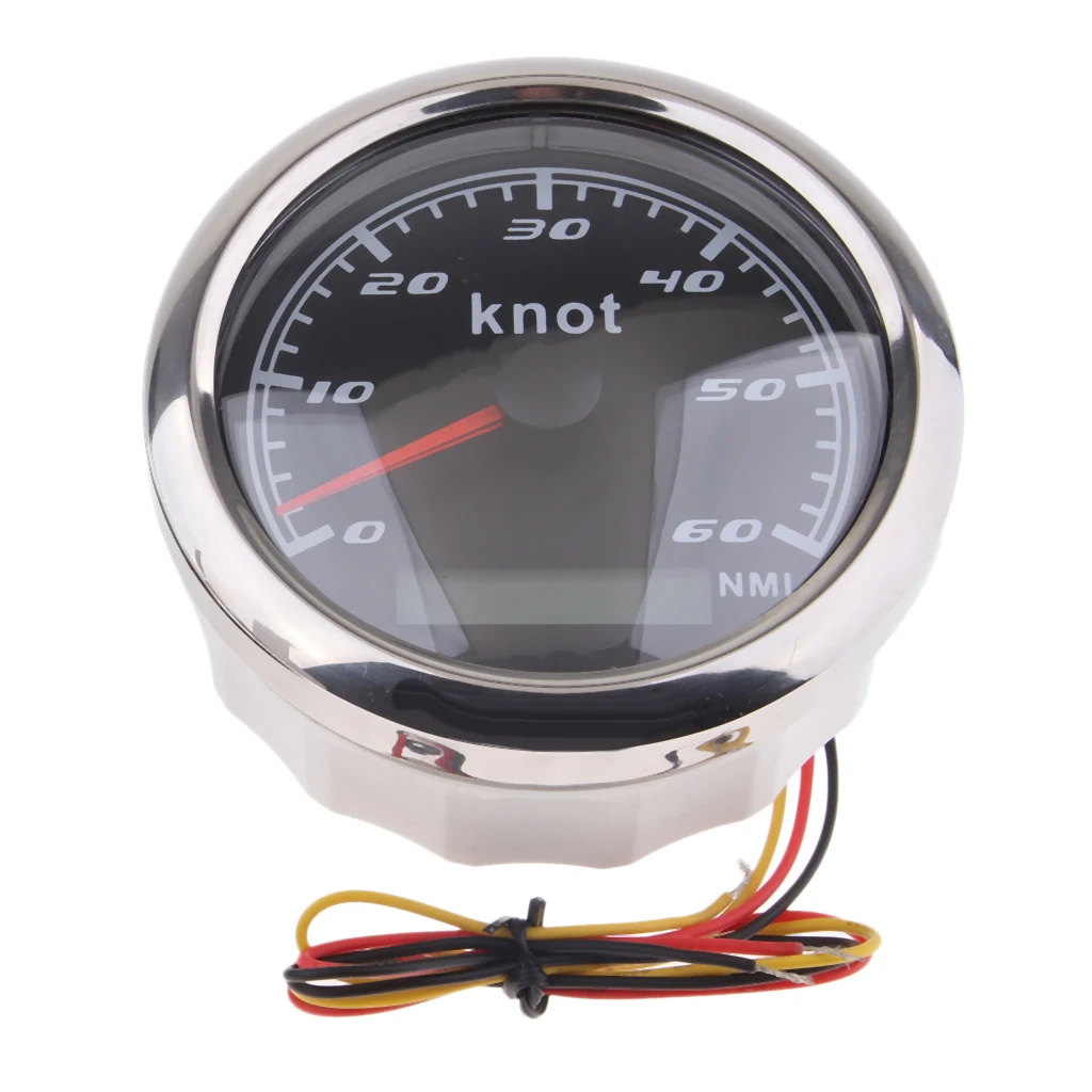 85mm 60 KnotWaterproof GPS Chrome Speedometer Gauge Odometer For Boat