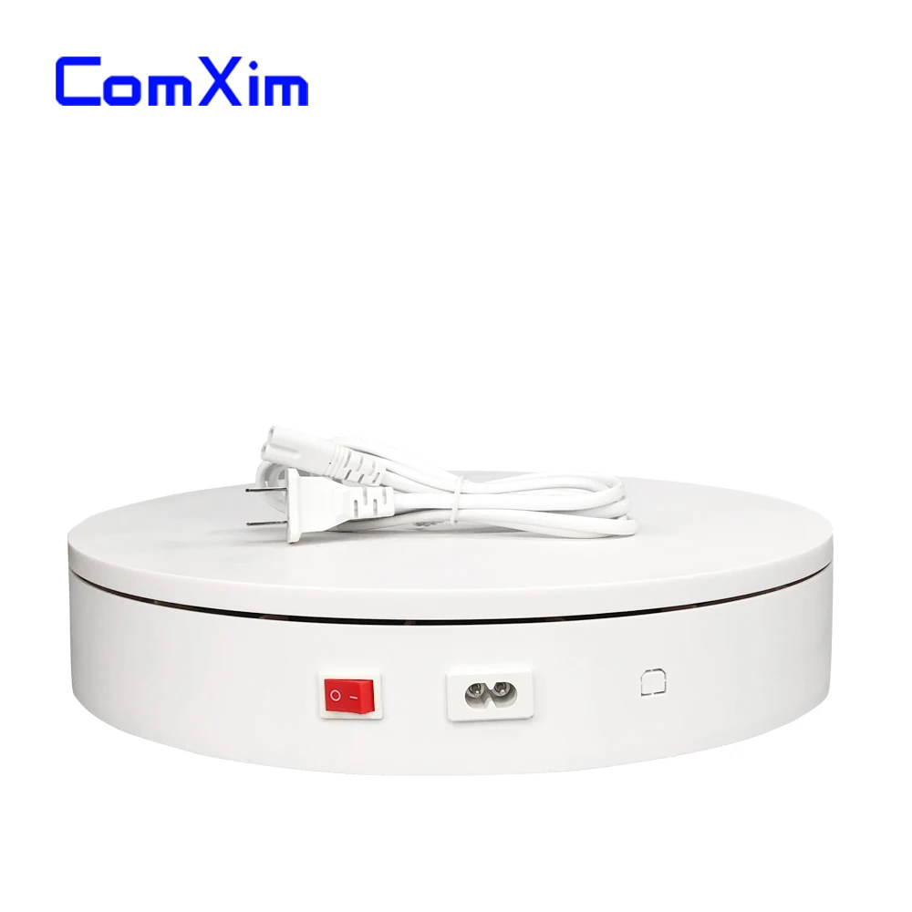 12,6 дюйма 32 см белый 110 в случайное направление фиксированная скорость 35 сек/круг вращающийся диск автоматический вращающийся электрический фото проигрыватель - Цвет: 110V White.US Plug