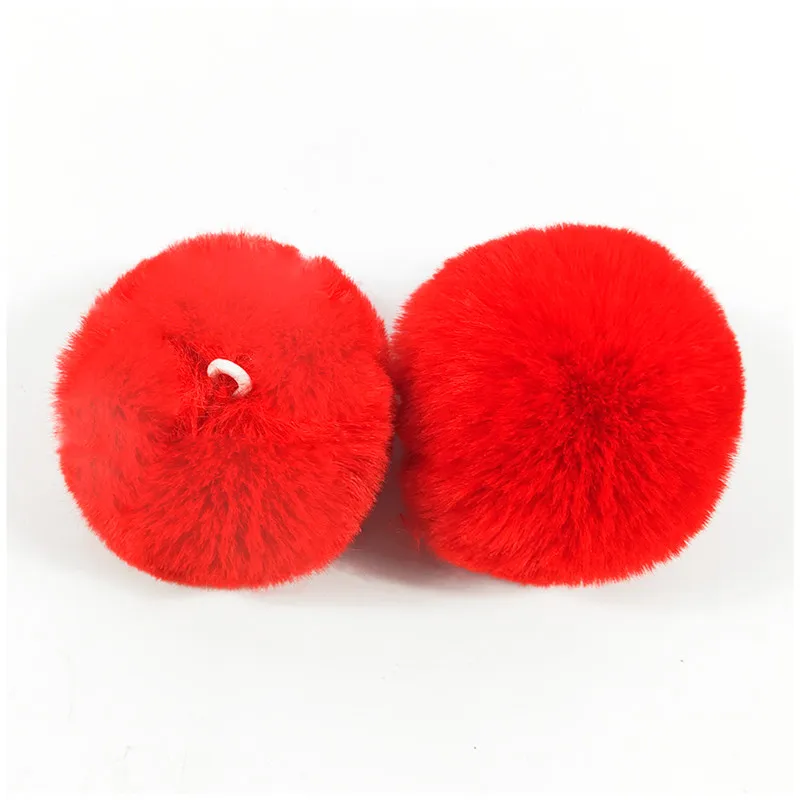 Pompom Rex Rabbit Hair Plush Ball Lace Patch Applique Material Children's Hair Bag DIY Keychain Accessories 6CM craft supplies pom poms craft supplies fluffy ball accessories