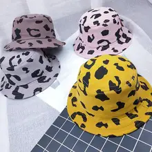 Детские шляпы с леопардовым рисунком большой козырек солнцезащитный козырек шляпа Детская осенняя модная Рыбацкая шляпа