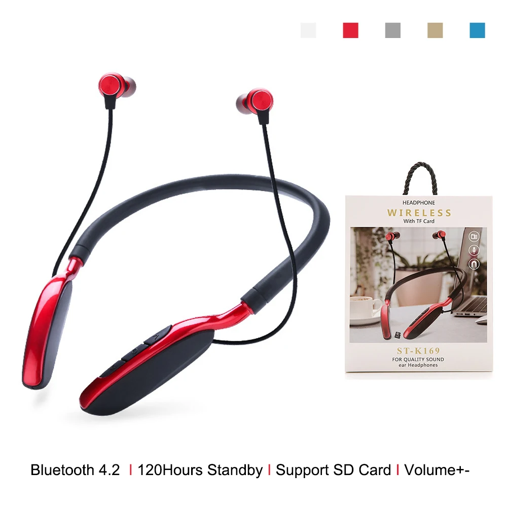 

Neckband TF Card Wireless Audifonos Bluetooth Sport Headset Mic Stereo Magnetic Headphones Mini Wireless In-ear Earphone