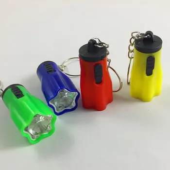 

1pcs mini LED Keychain Flashlight Key Chain Hand Torch Keyring Portable Light Lamp Emergency Plastic Button Cell Powered Plum
