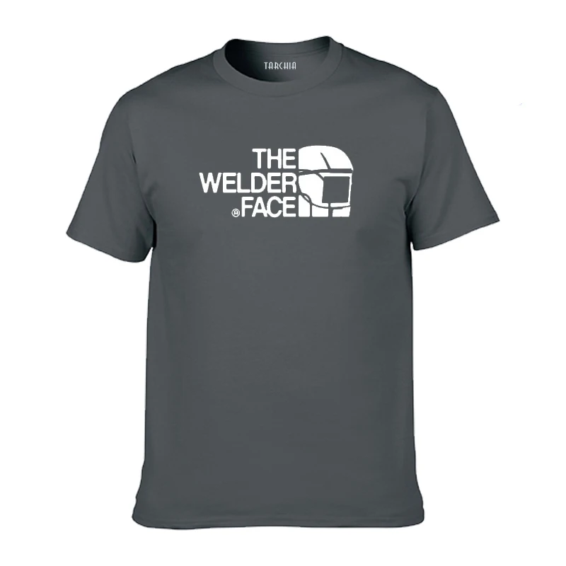 Camisetas de manga corta para hombre, camisa 2022 de algodón con cuello redondo logo soldador