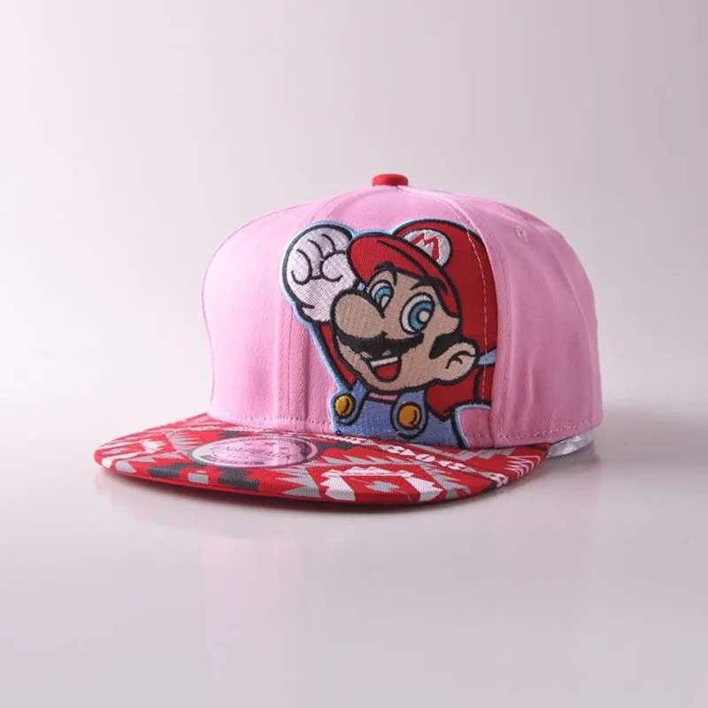 Новая Брендовая детская бейсболка, кепка для подростков 4-9 лет, кепка Super Mario Peaked, детские шапки в стиле хип-хоп с вышивкой, Кепка для уличных танцев