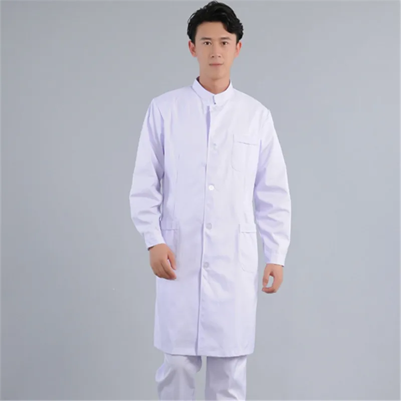

Male Doctor Wears Long-sleeved White Gown And Plastic Surgeon Uniform Oral Dental Work Uniform Experiment White Classic