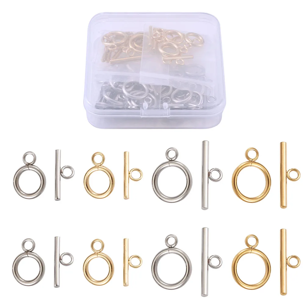 

30sets/box Stainless Steel OT Clasps Connectors Ring Toggle Clasps for DIY Bracelet Necklace Jewelry Making Findings Accessories