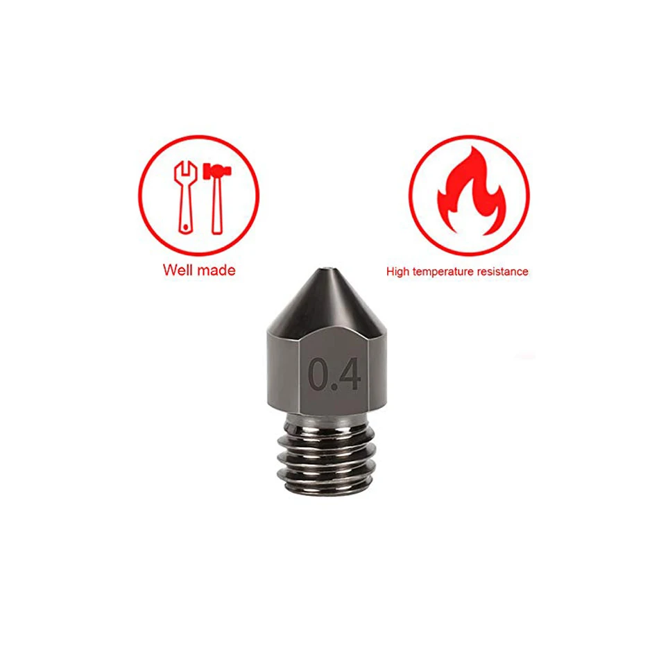 

3D Printer parts MK7 MK8 steel Mold Super Hard nozzle m6 Threaded Corrosion-Resistant 1.75mm for Ender 3 CR10 Ender 3 PRO
