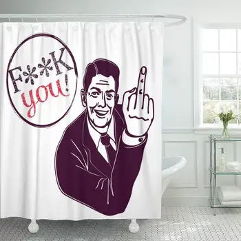 

Retro Vintage You Smiling Man Showing Middle Waterproof Polyester Fabric Set