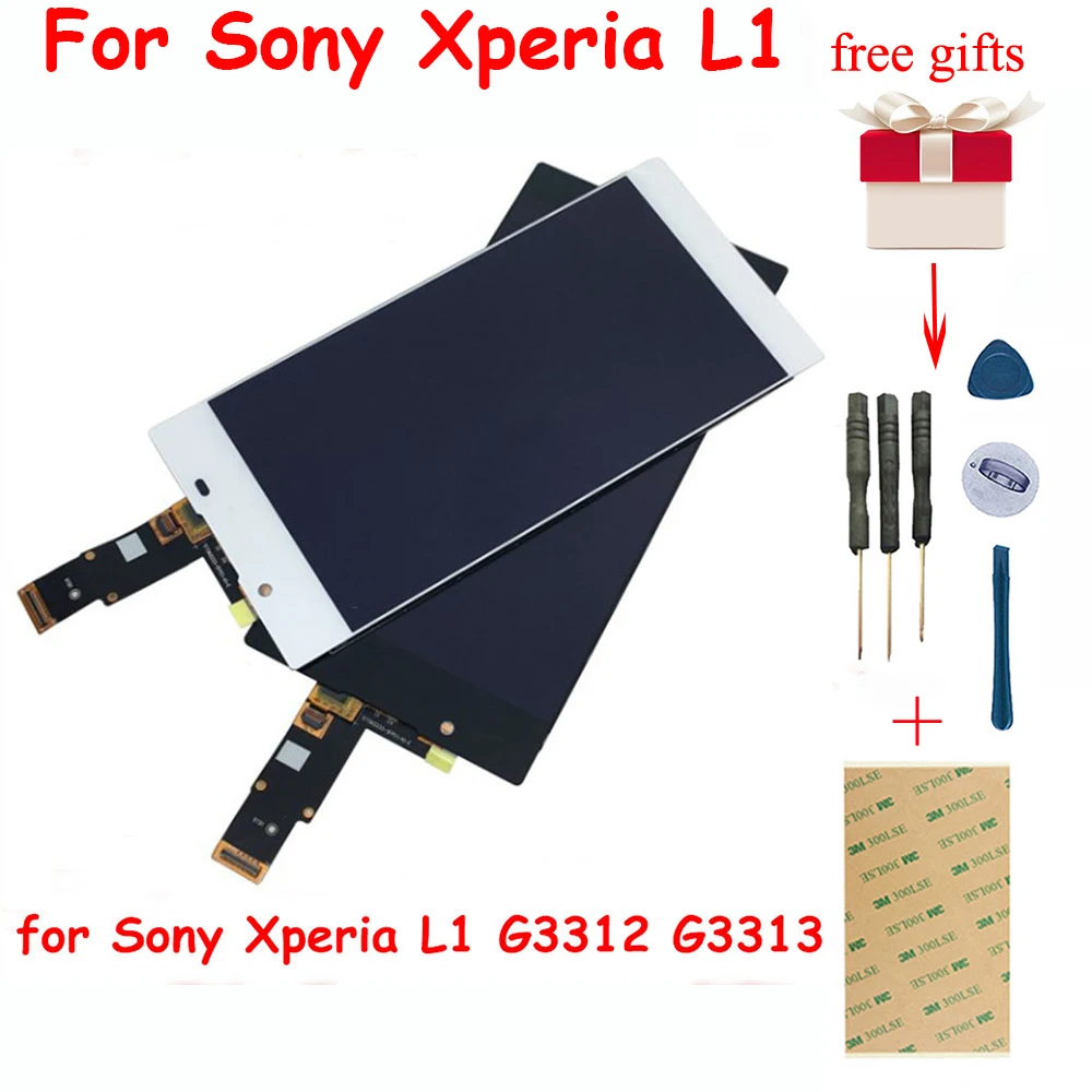 Для Sony Xperia L1 G3312 G3313 полный сенсорный экран дигитайзер Сенсорное стекло + ЖК