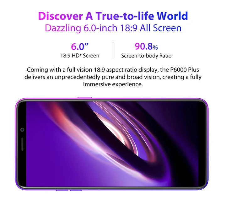 Ulefone P6000 Plus Android 9,0 6350 мАч смартфон 6,0 дюймов Face ID HD + Двойная камера Ouad Core 3 ГБ 32 ГБ Face ID4G LTE мобильный телефон